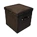Casual Home Microsuede Folding Storage Ottoman, Brown