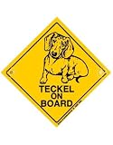 Teckel on Board Dackel - Adventure Schild mit Saugnapf - Auto Hund Hunde Spaß Geschenk Deko