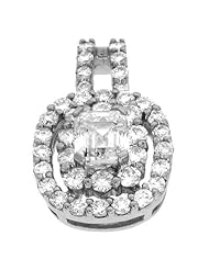 14k White Gold Diamond Pendant, Best Quality Free Gift Box Satisfaction Guaranteed