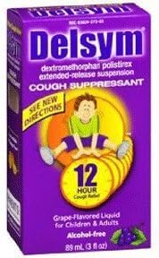 Delsym Childrens Cough Suppressant, Grape, 3 Oz (Pack of 3)