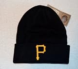 Pittsburgh Pirates Black Beanie Hat - Cuffed Mlb Knit Cap
