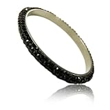 Black Rhinestone Clay Based Bangle Bracelet Fashion Jewelry