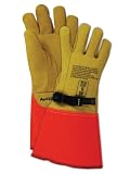 Magid PowerMaster 606075ION Leather Glove, For Use With High Voltage, Gauntlet Cuff, 14