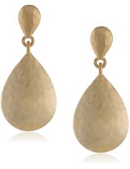Kenneth Jay Lane Satin Gold Small Teardrop Earrings