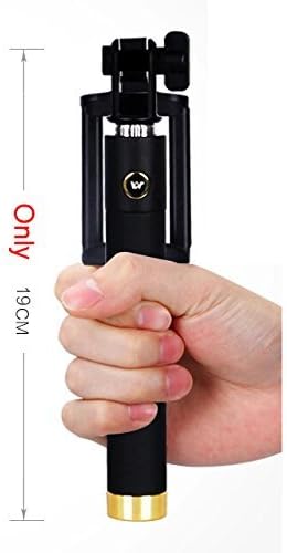 Best VALENTINE'S Gift! Stylish Compact Foldable Wired Selfie Sticks for Iphone and Andriod, Best Quality, Black and Gold, Integraded Smart Mini Monopod Shooting Aid