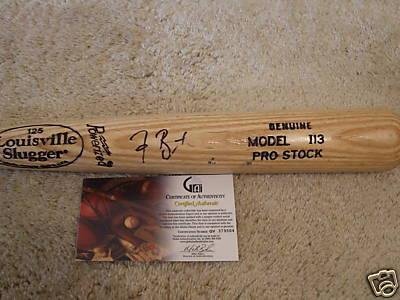 Aaron Bates Autographed Bat - Rookie Autogr GAI - Autographed MLB Bats