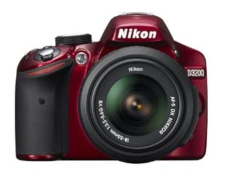 Nikon D3200 24.2MP Digital SLR with 18-55mm f/3.5-5.6 AF-S DX VR Zoom Lens (Red)