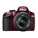 Nikon D3200 24.2 MP CMOS Digital SLR with 18-55mm f/3.5-5.6 AF-S DX VR NIKKOR Zoom Lens (Red)