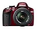 Nikon D3200 24.2 MP CMOS Digital SLR with 18-55mm f/3.5-5.6 AF-S DX VR NIKKOR Zoom Lens (Red)