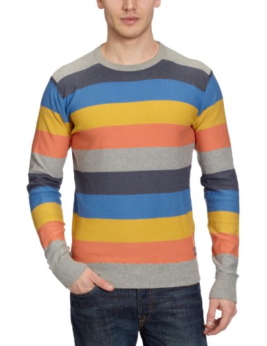 JACK & JONES Herren Pullover 12054918 Gr. 56/58 (XL) LIGHT GREY MELANGEStripes:BLACK NAVY  Preisvergleich