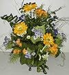 15" Zinnia, Mahonia & Tradescantia Silk Arrangement