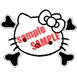 HELLO KITTY CROSSBONE FACE VINYL DECAL STICKER
