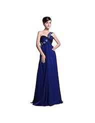Belted Pleated Applique Chiffon/Satin One Shoulder Evening Dress/Prom Dress 