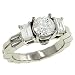 Emerald Cut Diamond Ring w/ Accents .73cttw (CZ ctr)