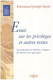 Revue Dalloz-Sirey  / Essai sur les privilèges et autres textes