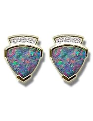 .12 ct 8mm Trillion Boulder Opal Earring