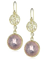 Jolie B. Ray "Vino" Rose Quartz Briolet Drop Earrings