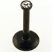 Black PVD Stainless Steel Labret: 16g 3/8 Black, with Faceted Gem Ball: 2mm, Clear Gem
