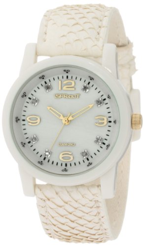 Sprout Women's ST/2700CMCM Diamond Dial Off-White Salmon Fish Scale Bio-Degradable Watch