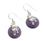 Sterling Silver Kittens on Amethyst Gemstone Kitty Cat Earrings
