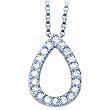 Open Tear Drop Diamond Pendant Necklace