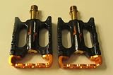 Carbon Pedals with Titanium Spindle and Gold Cage
