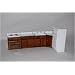 Dolls house walnut kitchen units with fridge