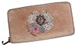 Juicy Couture Zip Around Wallet Velour Rich Camel