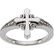 14K White Gold Cross Ring
