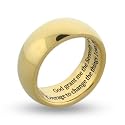 Eve's Addiction 18K Gold Plated Stainless Steel Serenity Prayer Ring