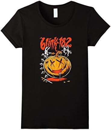 Women's Blink 182 Shirt - Blink Halloween Shirt Drawn Up Logo Medium Black