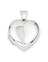 Plain 14K White Gold Heart Locket