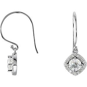 IceCarats Designer Jewelry 14K White Gold 1 1/3 Ctw Diamond Earrings.