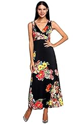 V-neck Summer Floral Print Polyester/Spandex Maxi Dress 