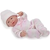 Mini La Newborn Boutique - Realistic 9.5" Anatomically Correct Real Girl Baby Doll dressed in PINK - All Vinyl Open Mouth Designed by Berenguer