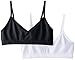 Maidenform Girl Big Girls' Slim Seamfree Crop Bra (Pack of 2), Black/White, Large