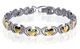 Stainless Steel Magnetic Heart Ladies Bracelet 7.75"