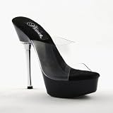 5 1/2 Inch Sexy Ladies Designer Shoes Stiletto Heel Low Platform Sandal Black