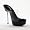 5 1/2 Inch Sexy Ladies Designer Shoes Stiletto Heel Low Platform Sandal Black Size: 5