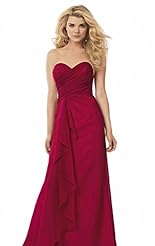 Strapless Chiffon Lace-Up Evening Dress/Party Dress 