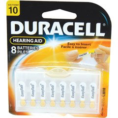 Duracell 1.4 Volt Zinc Air Hearing Aid Batteries Size 10 DA10B8 (8 Batteries)