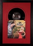 45 Vinyl Record and Sleeve Frame Featuring Red Mat Design, Solid wood black frame and REAL glass front