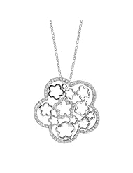 14k White Gold 0.47 Ctw Rounded Star Diamond Necklace