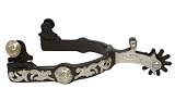 Antique Brown Western Show Spurs Mens Floral Engraving
