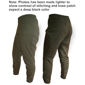 Casual Riding Pants Relax fit Breeches Jodhpur -Black -32