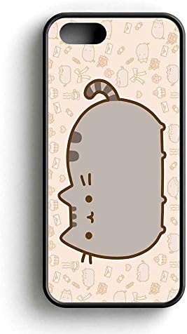 Pusheen Cat iPhone 5 / 5s Rubber Case Black Frame Fit For iPhone 5 / 5s