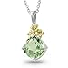 Natural Green Amethyst Flower Necklace in 10k title=