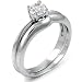 Jewelry : Sterling Silver Cubic Zirconia CZ Wedding Engagement Ring Set