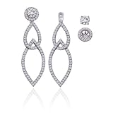 14K White Gold 1 ct. Diamond Detachable Dangling Earring Jackets