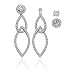 14K White Gold 1 ct. Diamond Detachable Dangling Earring Jackets